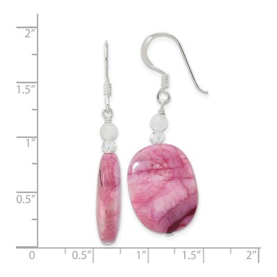 Sterling Silver Agate & Crystal Dangle Earrings – view 5