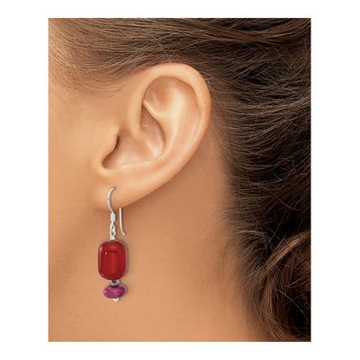 Sterling Silver Carnelian Serpentine Dangle Earrings – view 4