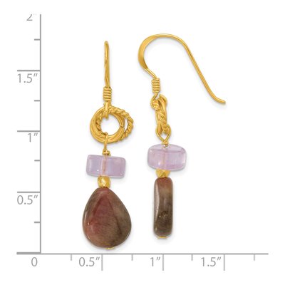 Gold-Plated Sterling Silver Amethyst Dangle Earrings – view 4
