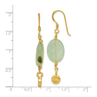 Gold-Plated Sterling Silver Prehnite Dangle Earrings – view 4