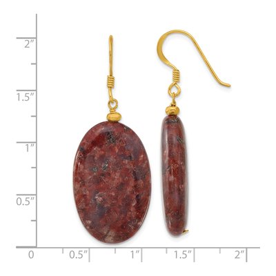 Gold-Plated Sterling Silver Brown Jasper Dangle Earrings – view 5