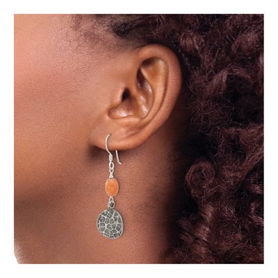 Sterling Silver Aventurine Dangle Earrings – view 3