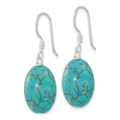 Sterling Silver Blue Magnesite Dangle Earrings – view 3