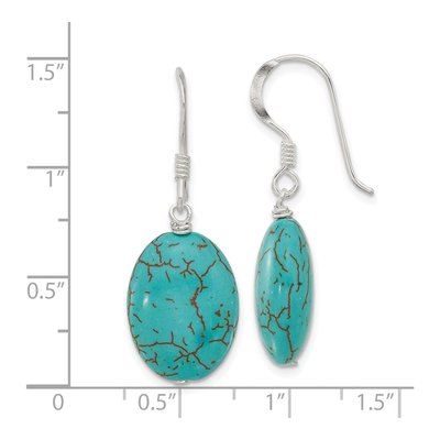 Sterling Silver Blue Magnesite Dangle Earrings – view 5