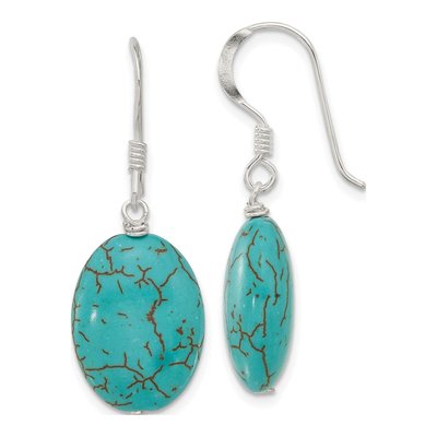 Sterling Silver Blue Magnesite Dangle Earrings