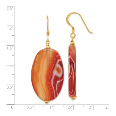 Gold-Plated Sterling Silver Red Sardonyx Dangle Earrings – view 4