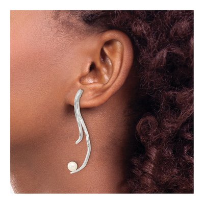 Sterling Silver Freshwater Cultured Pearl Dangle Earrings – view 3
