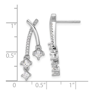 Sterling Silver CZ Dangle Earrings – view 5