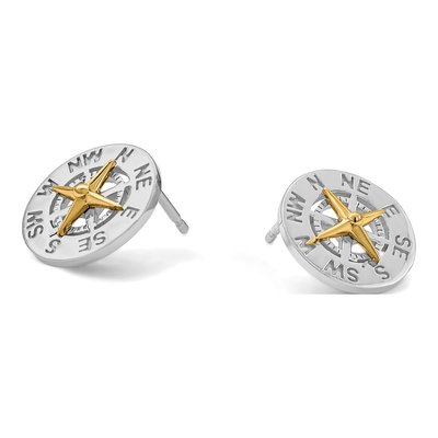 Sterling Silver CZ Compass Dangle Earrings – view 6