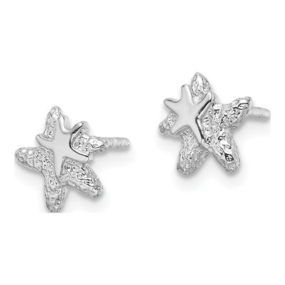 Sterling Silver Starfish Stud Earrings – view 3
