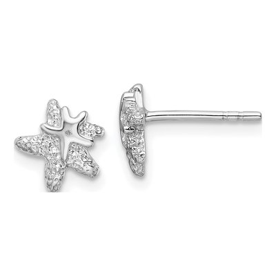 Sterling Silver Starfish Stud Earrings