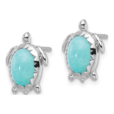 Sterling Silver Amazonite Turtle Stud Earrings – view 3