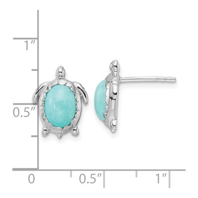 Sterling Silver Amazonite Turtle Stud Earrings – view 5