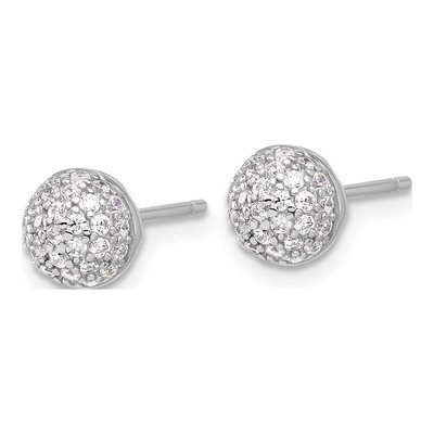 Sterling Silver CZ Ball Stud Earrings – view 3