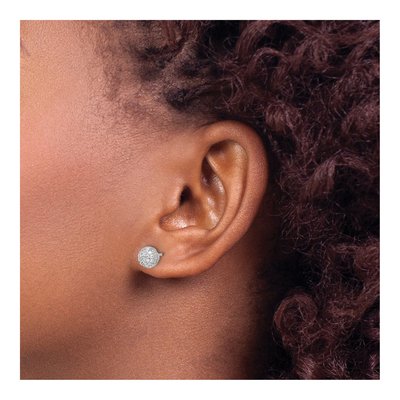Sterling Silver CZ Ball Stud Earrings – view 4