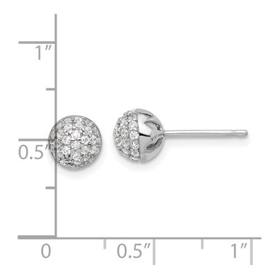 Sterling Silver CZ Ball Stud Earrings – view 5