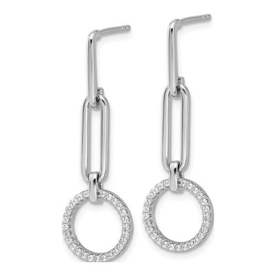 Sterling Silver CZ Dangle Earrings – view 3