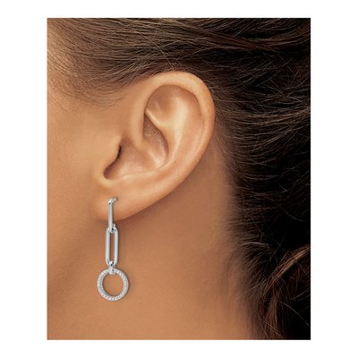 Sterling Silver CZ Dangle Earrings – view 4