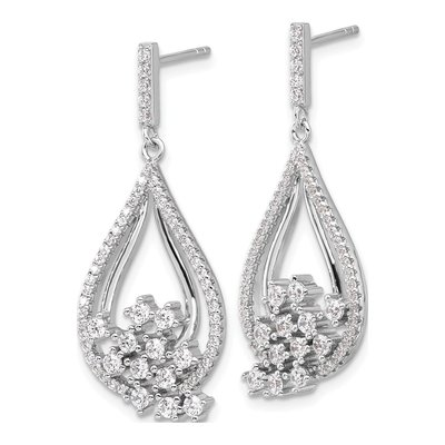 Sterling Silver CZ Dangle Earrings – view 3
