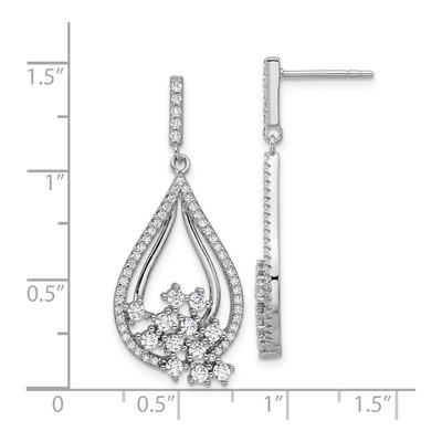 Sterling Silver CZ Dangle Earrings – view 5