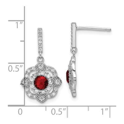 Sterling Silver CZ Glass Vintage Dangle Earrings – view 5