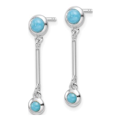 Sterling Silver Turquoise Dangle Earrings – view 3