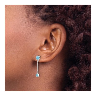 Sterling Silver Turquoise Dangle Earrings – view 4