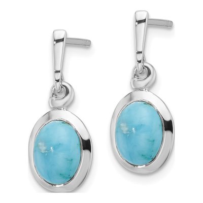 Sterling Silver Turquoise Dangle Earrings – view 3