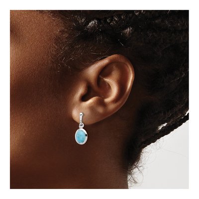 Sterling Silver Turquoise Dangle Earrings – view 4