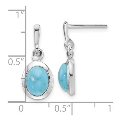 Sterling Silver Turquoise Dangle Earrings – view 5