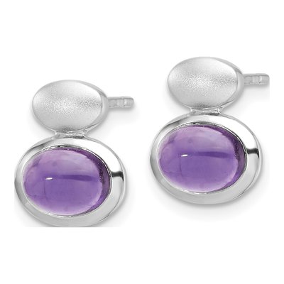 Sterling Silver Amethyst Dangle Earrings – view 3