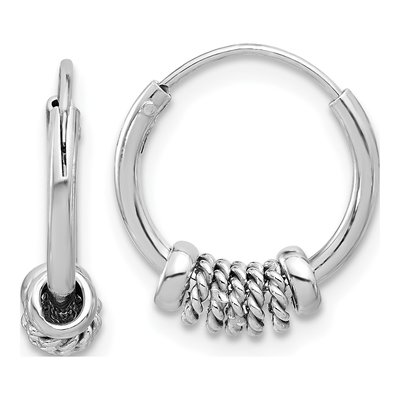 Sterling Silver 14mm Endless Hoop Earrings