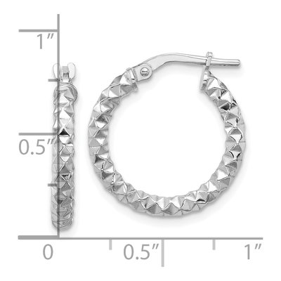 Sterling Silver 22mm Textured Hoop Earrings – view 5