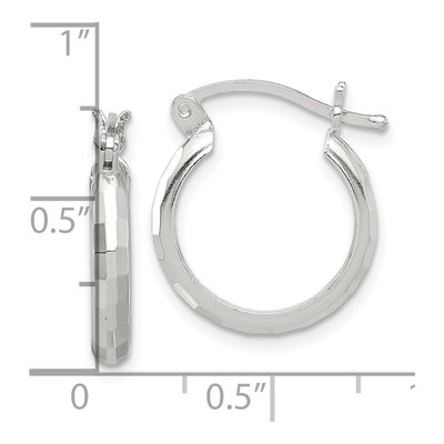 Sterling Silver 20mm Textured Hoop Earrings – view 5