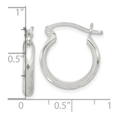 Sterling Silver 20mm Textured Hoop Earrings – view 5