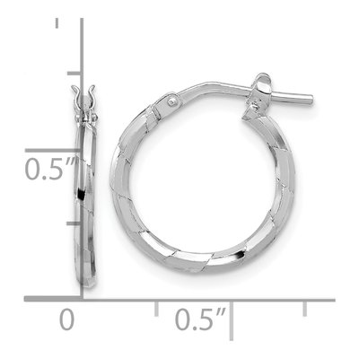 Sterling Silver 19mm Textured Hoop Earrings – view 5