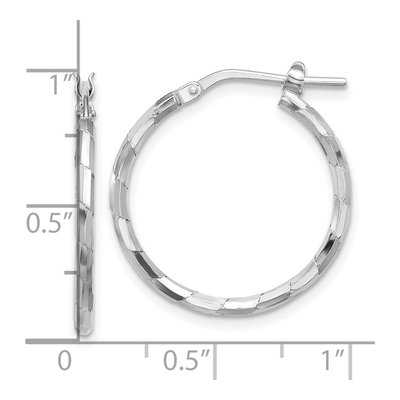 Sterling Silver 26mm Textured Hoop Earrings – view 5