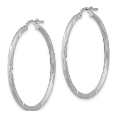 Sterling Silver 35mm Hoop Earrings – view 3