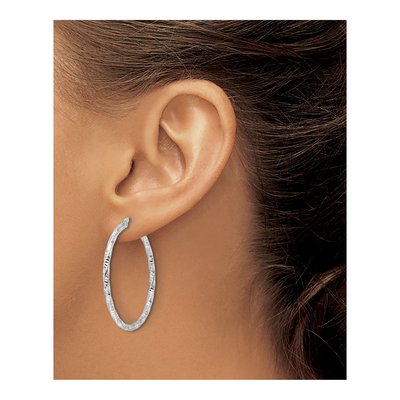 Sterling Silver 27mm Twist Hoop Earrings – view 4