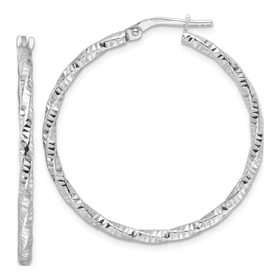 Sterling Silver 27mm Twist Hoop Earrings