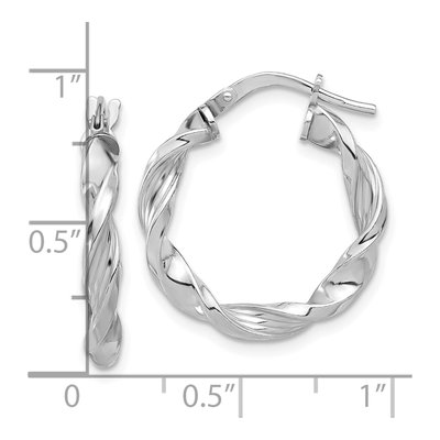 Sterling Silver 23mm Twisted Hoop Earrings – view 5