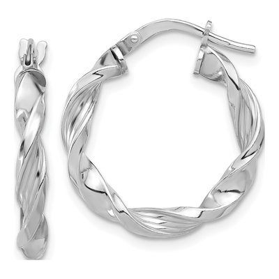 Sterling Silver 23mm Twisted Hoop Earrings