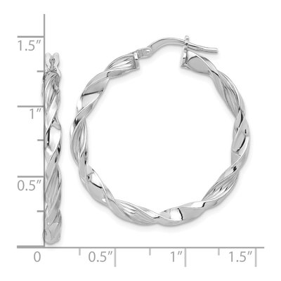 Sterling Silver 35mm Twisted Hoop Earrings – view 5