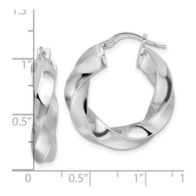 Sterling Silver 27mm Twisted Hollow Hoop Earrings – view 5
