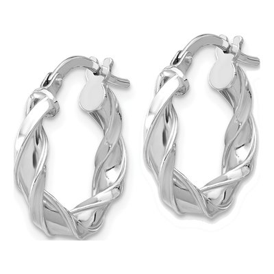 Sterling Silver 20mm Twisted Hoop Earrings – view 3