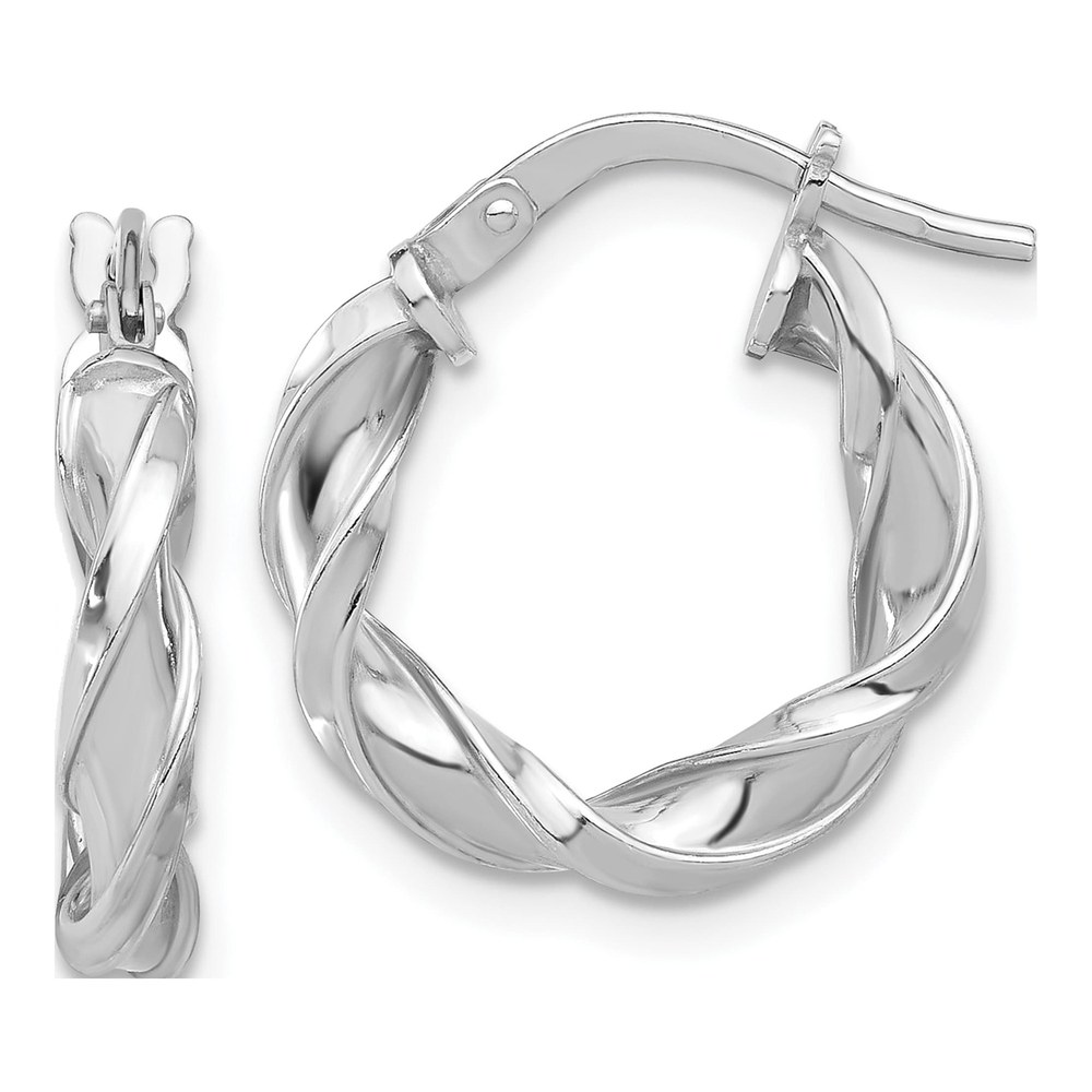 Sterling Silver 20mm Twisted Hoop Earrings