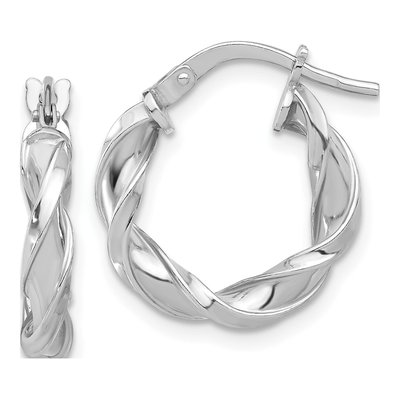 Sterling Silver 20mm Twisted Hoop Earrings