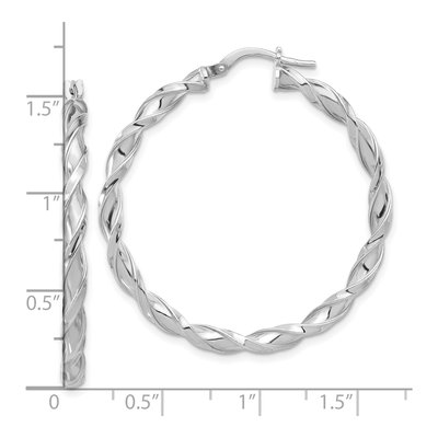 Sterling Silver 40mm Twisted Hoop Earrings – view 5