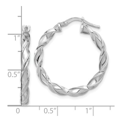 Sterling Silver 29mm Twisted Hoop Earrings – view 5