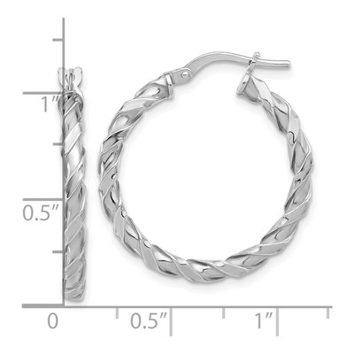 Sterling Silver 27mm Twisted Hoop Earrings – view 5